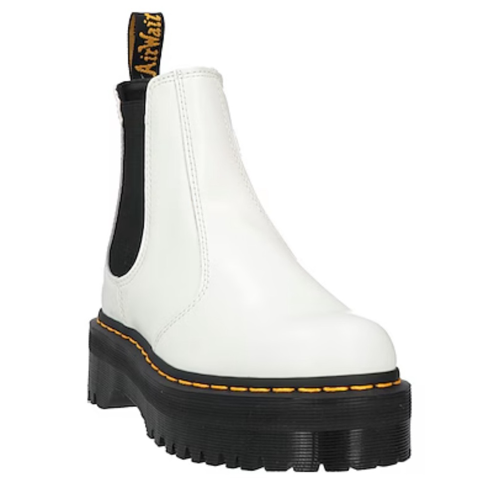 Dr. Martens White Ankle Boots with Black Sole - Picture 2 of 3